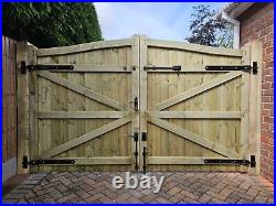 Wooden gate h 1.8m w 2.7m heavy duty, Thickness 7cm, Wooden Driveway Gate