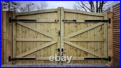 Wooden gate h 1.8m w 2.7m heavy duty, Thickness 7cm, Wooden Driveway Gate