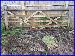 Wooden gates driveway or farm use, metal post fittings attached