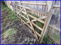 Wooden gates driveway or farm use, metal post fittings attached