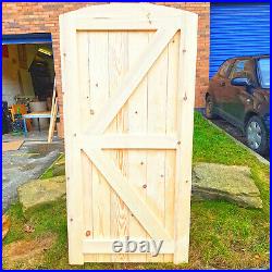Woolley Design Wooden Arched Top FLB Side Garden Curved Timber Gate