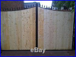 Wrought Iron Wooden infill Driveway Gate 060