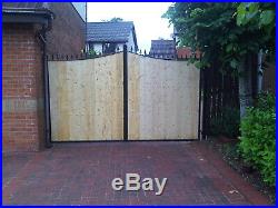 Wrought Iron Wooden infill Driveway Gate 060